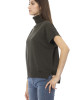 Turtleneck Sweater.short Sleeves. Ribbed Collar Cuffs And Bottom. Baldinini Trend Monogram In Metal.