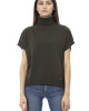Turtleneck Sweater.short Sleeves. Ribbed Collar Cuffs And Bottom. Baldinini Trend Monogram In Metal.