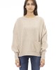 Sweater With Crew Neck. Long Sleeves. Front Pocket. Baldinini Trend Monogram In Metal. Ribbed Neck Wrists And Bottom Of The Knit. Rib Collar Cuffs And Bottom Hem.