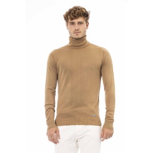 Turtleneck Sweater. Long Sleeves. Fine Ribbed Collar Cuffs And Bottom. Baldinini Trend Monogram In Metal.