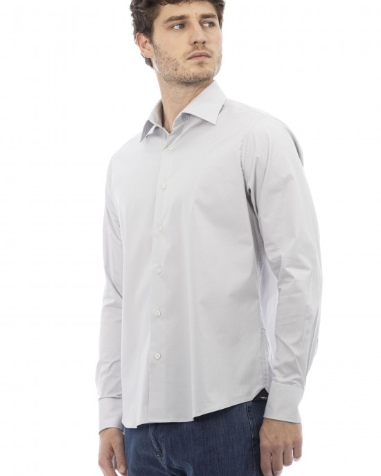 Regular Fit Shirt. Italian Collar. Front Closure With Buttons. Closure With Buttons On The Cuffs.