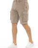 Cargo Shorts. Non Uniform Color Fabric. Front Zipper And Button Closure. Side Pockets And Pockets At The Bottom Of The Garment. Back Welt Pockets.