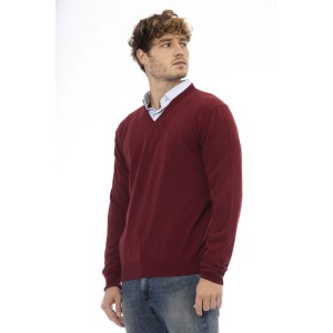 V-neck Sweater. Long Sleeves. Neck Cuffs And Bottom Of Fine Ribbed Knit. Regular Fit. Embroidered Logo.