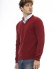 V-neck Sweater. Long Sleeves. Neck Cuffs And Bottom Of Fine Ribbed Knit. Regular Fit. Embroidered Logo.