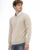 V-neck Sweater. Long Sleeves. Neck Cuffs And Bottom Of Fine Ribbed Knit. Regular Fit. Embroidered Logo.