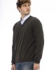 V-neck Sweater. Long Sleeves. Neck Cuffs And Bottom Of Fine Ribbed Knit. Regular Fit. Embroidered Logo.