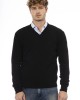 V-neck Sweater. Long Sleeves. Neck Cuffs And Bottom Of Fine Ribbed Knit. Regular Fit. Embroidered Logo.