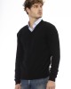 V-neck Sweater. Long Sleeves. Neck Cuffs And Bottom Of Fine Ribbed Knit. Regular Fit. Embroidered Logo.