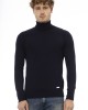 Turtleneck Sweater. Long Sleeves. Fine Ribbed Collar Cuffs And Bottom. Baldinini Trend Monogram In Metal.