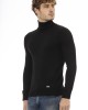 Turtleneck Sweater. Long Sleeves. Fine Ribbed Collar Cuffs And Bottom. Baldinini Trend Monogram In Metal.