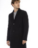 Coat With Button Closure. Side And Front Pockets.