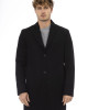 Coat With Button Closure. Side And Front Pockets.