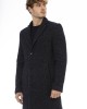 Coat With Button Closure. Side And Front Pockets.