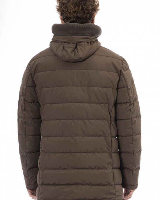 Hooded Jacket. Zip Closure. Front Pockets. Monogram Baldinini Trend.