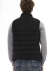 Vest With Side Pockets. Zip Closure. Quilted Horizontally. Contrast Chest Patch.