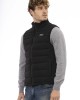 Vest With Side Pockets. Zip Closure. Quilted Horizontally. Contrast Chest Patch.