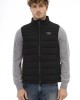 Vest With Side Pockets. Zip Closure. Quilted Horizontally. Contrast Chest Patch.