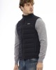 Vest With Side Pockets. Zip Closure. Quilted Horizontally. Contrast Chest Patch.