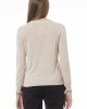 V-neck Sweater. Long Sleeves. Neck. Cuffs And Bottom Of Fine Ribbed Knit. Regular Fit. Baldinini Trend Monogram In Metal.