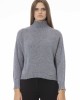 Volcano Neck Sweater. Long Sleeves. Ribbed Neck Wrists And Bottom Of The Knit. Monogram Baldinini Trend In Metal.