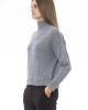 Volcano Neck Sweater. Long Sleeves. Ribbed Neck Wrists And Bottom Of The Knit. Monogram Baldinini Trend In Metal.