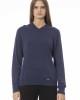 V-neck Sweater. Long Sleeves. Ribbed Neck Wrists And Bottom Of The Knit. Monogram Baldinini Trend In Metal.