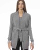 Cardigan With Belt And Feathers. Long Sleeves. Fine Ribbed Wrists And Bottom. Monogram Baldinini Trend In Metal.