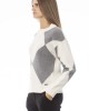 Boat Neck Sweater. Long Sleeves. Ribbed Neck Wrists And Bottom Of The Knit. Monogram Baldinini Trend In Metal.