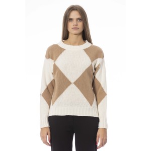 Boat Neck Sweater. Long Sleeves. Ribbed Neck Wrists And Bottom Of The Knit. Monogram Baldinini Trend In Metal.