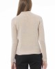 Turtleneck Sweater. Long Sleeves. Ribbed Neck Wrists And Bottom Of The Knit. Monogram Baldinini Trend In Metal.