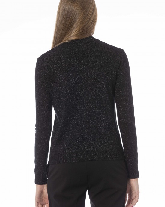 Turtleneck Sweater. Long Sleeves. Ribbed Neck Wrists And Bottom Of The Knit. Monogram Baldinini Trend In Metal.