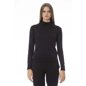 Turtleneck Sweater. Long Sleeves. Ribbed Neck Wrists And Bottom Of The Knit. Monogram Baldinini Trend In Metal.