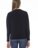 Crew Neck Sweater. Long Sleeves. Ribbed Neck Wrists And Bottom Of The Knit. Monogram Baldinini Trend In Metal.