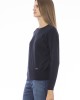 Crew Neck Sweater. Long Sleeves. Ribbed Neck Wrists And Bottom Of The Knit. Monogram Baldinini Trend In Metal.