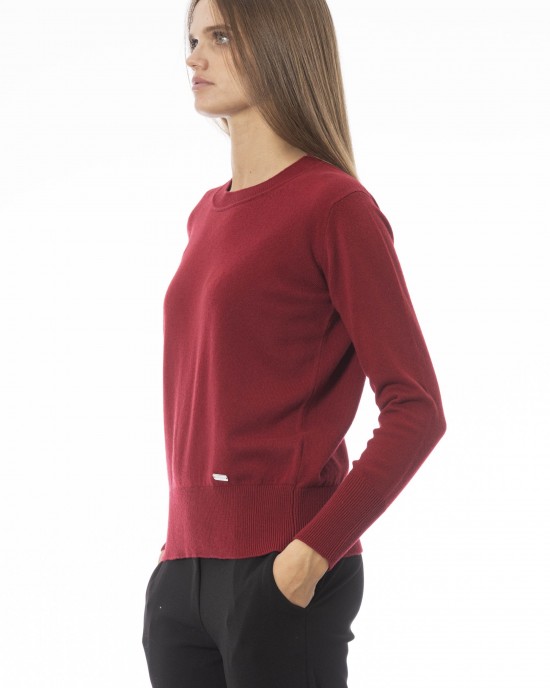 Crew Neck Sweater. Long Sleeves. Ribbed Neck Wrists And Bottom Of The Knit. Monogram Baldinini Trend In Metal.