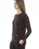 Crew Neck Sweater. Long Sleeves. Ribbed Neck Wrists And Bottom Of The Knit. Monogram Baldinini Trend In Metal.