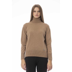 Turtleneck Sweater. Long Sleeves. Neck Cuffs And Bottom Of Fine Ribbed Knit. Monogram Baldinini Trend In Metal.