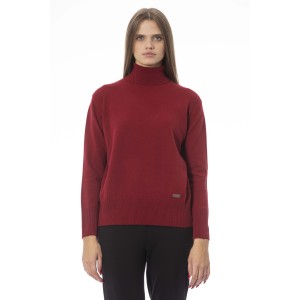 Turtleneck Sweater. Long Sleeves. Neck Cuffs And Bottom Of Fine Ribbed Knit. Monogram Baldinini Trend In Metal.