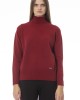 Turtleneck Sweater. Long Sleeves. Neck Cuffs And Bottom Of Fine Ribbed Knit. Monogram Baldinini Trend In Metal.