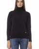 Turtleneck Sweater. Long Sleeves. Neck Cuffs And Bottom Of Fine Ribbed Knit. Monogram Baldinini Trend In Metal.