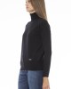 Turtleneck Sweater. Long Sleeves. Neck Cuffs And Bottom Of Fine Ribbed Knit. Monogram Baldinini Trend In Metal.