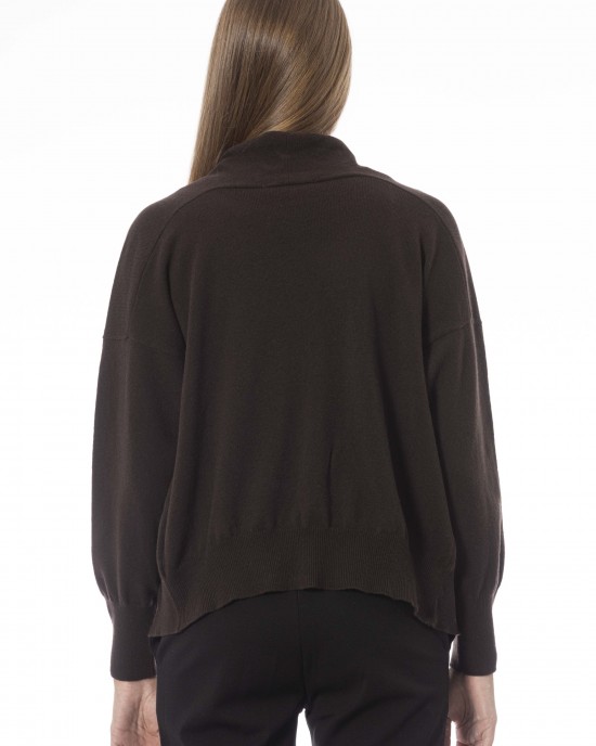 Short Cardigan. Long Sleeves. Fine Ribbed Wrists And Bottom. Monogram Baldinini Trend In Metal.