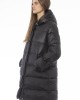 Long Down Jacket. External Threaded Pockets. Front Zip Closure. Monogram Baldinini Trend.