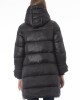 Long Down Jacket. External Threaded Pockets. Front Zip Closure. Monogram Baldinini Trend.