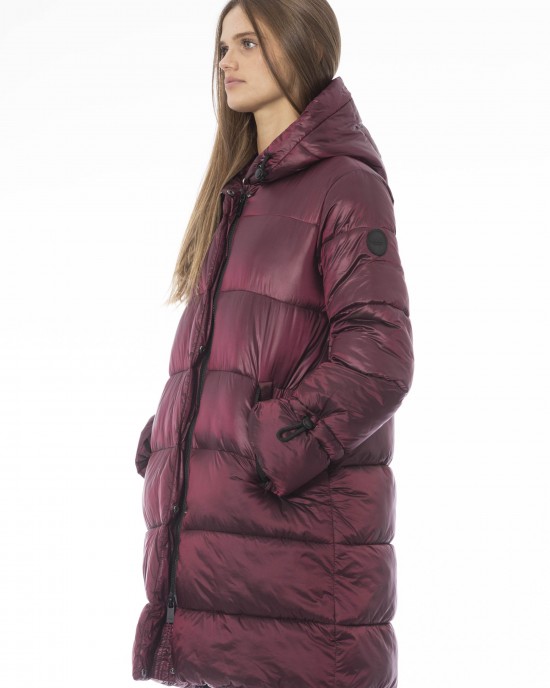 Long Down Jacket. External Threaded Pockets. Front Zip Closure. Monogram Baldinini Trend.