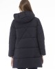 Long Down Jacket. External Threaded Pockets. Front Zip Closure. Monogram Baldinini Trend.