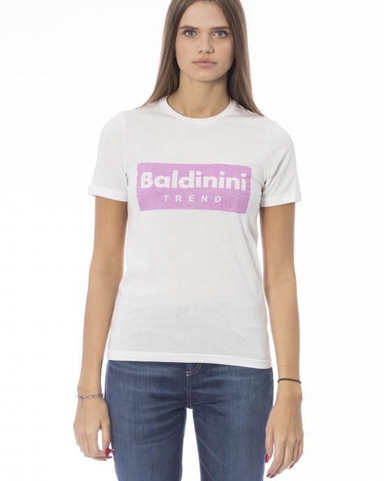 Short Sleeve T-shirt With Crew Neck. Baldinini Trend Print On The Front.