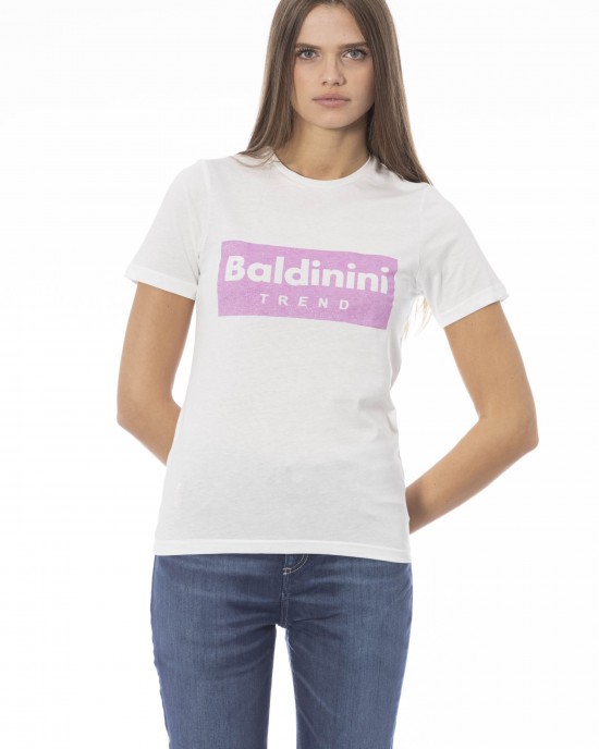 Short Sleeve T-shirt With Crew Neck. Baldinini Trend Print On The Front.