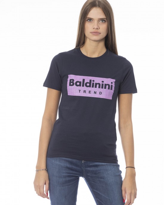 Short Sleeve T-shirt With Crew Neck. Baldinini Trend Print On The Front.