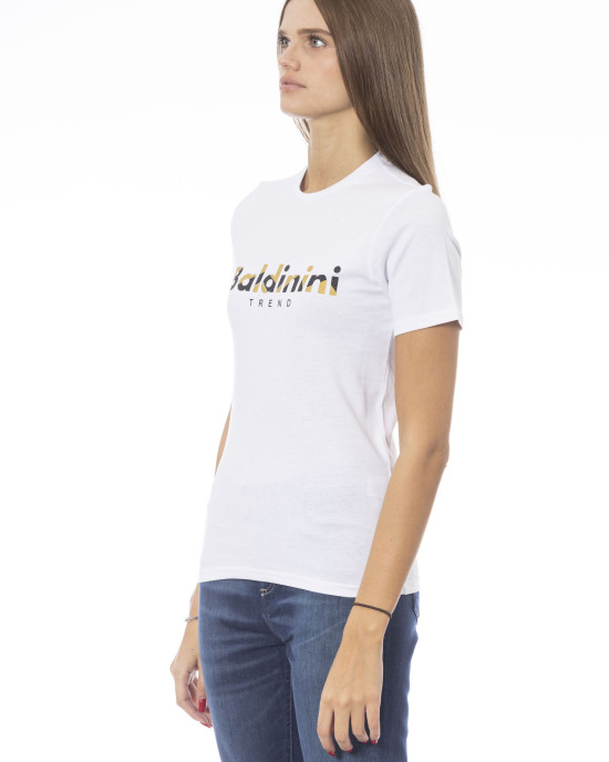 Short Sleeve T-shirt With Crew Neck. Baldinini Trend Print On The Front.